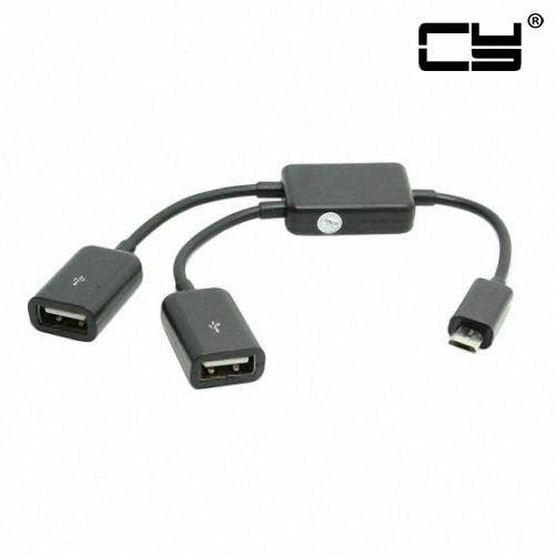 CHENYANG  Micro USB Host OTG Adapter Cable with Dual Port Hub for Galaxy S5 S4 S3 Note2 Note3 Note4 Phone & Tablet