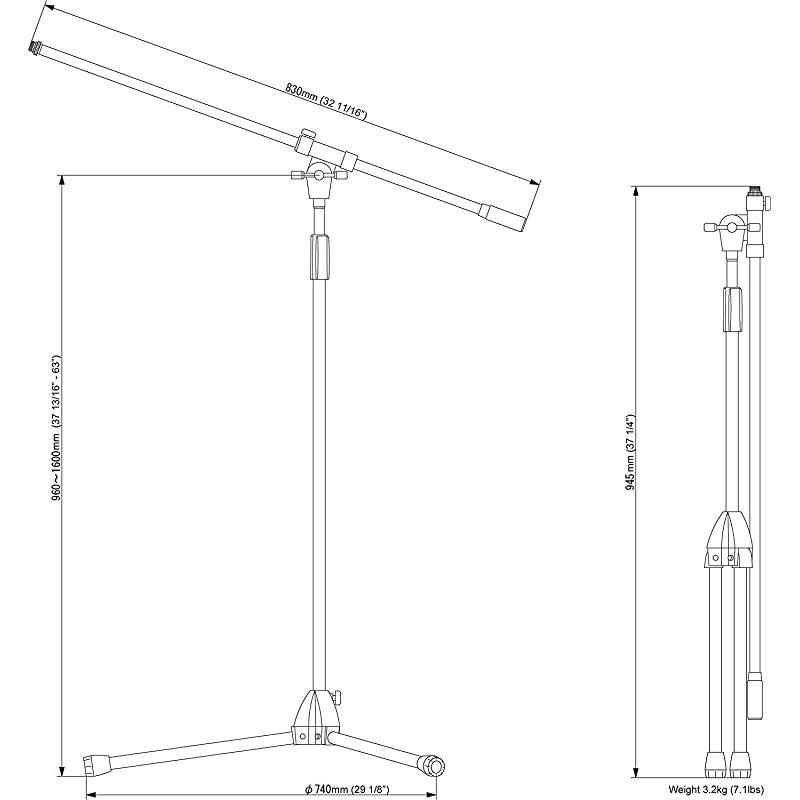 MS205BK Boom Stand Black