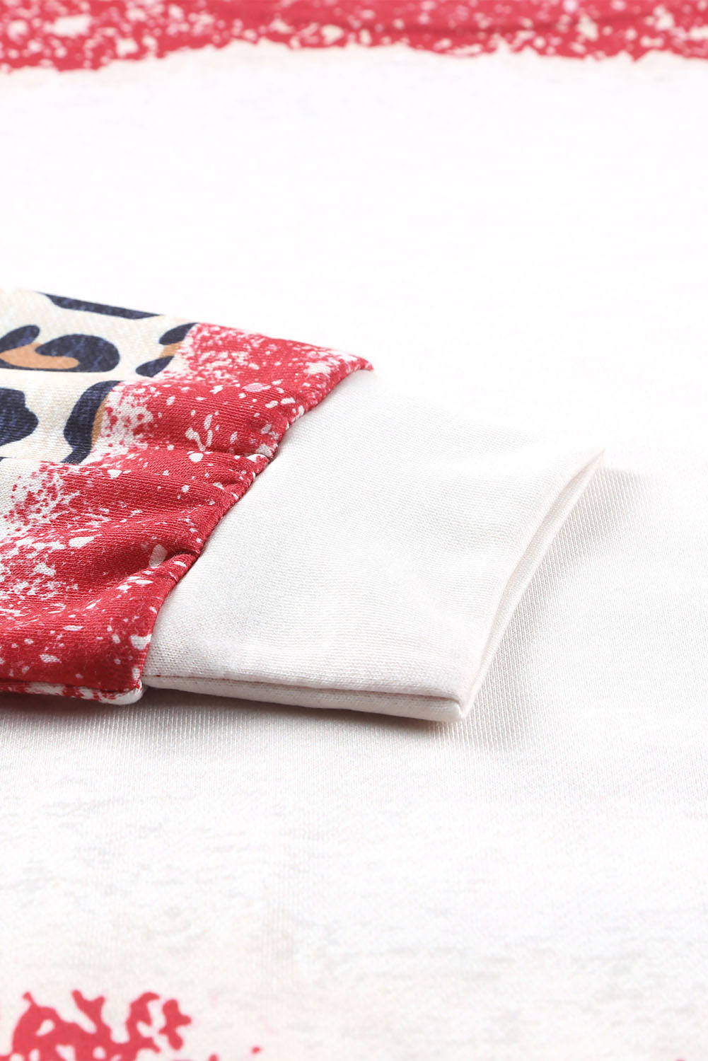 Blank Sweatshirt - Black Plaid Leopard Print Patchwork Long Sleeve Top Customized