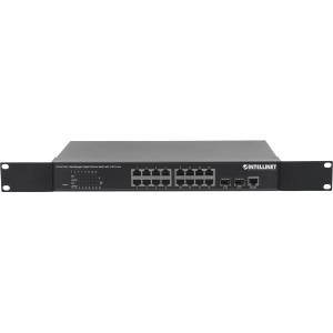 Intellinet 16-Port PoE+ Web-Managed Gigabit Ethernet Switch with 2 SFP Ports