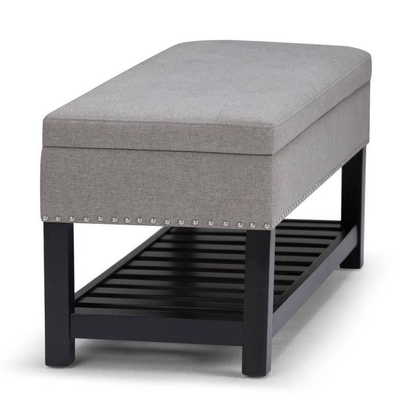 43" Riley Storage Ottoman Bench Dove Gray Linen Look Fabric - WyndenHall
