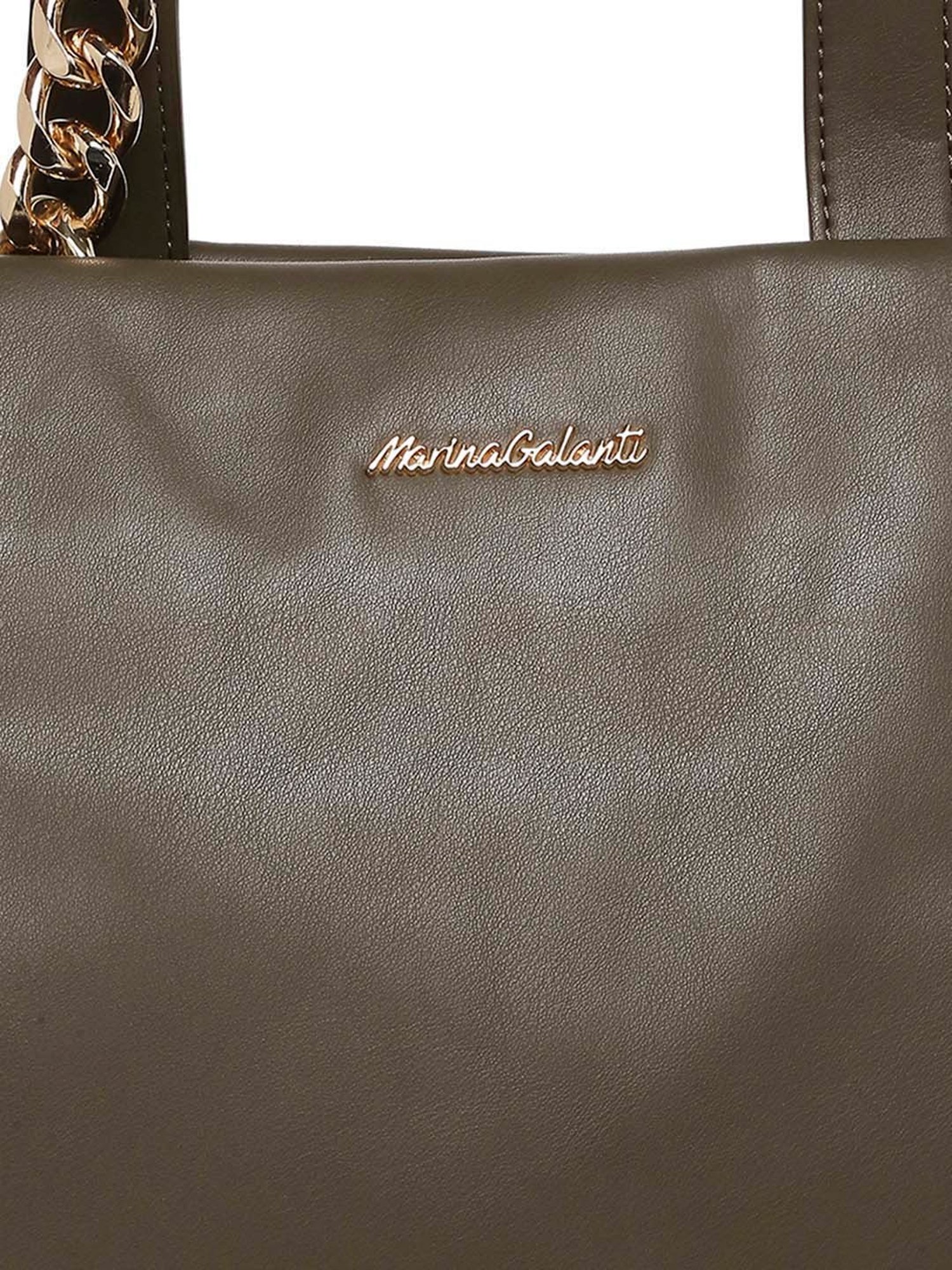 Marina Galanti Olive Solid Medium Tote Handbag