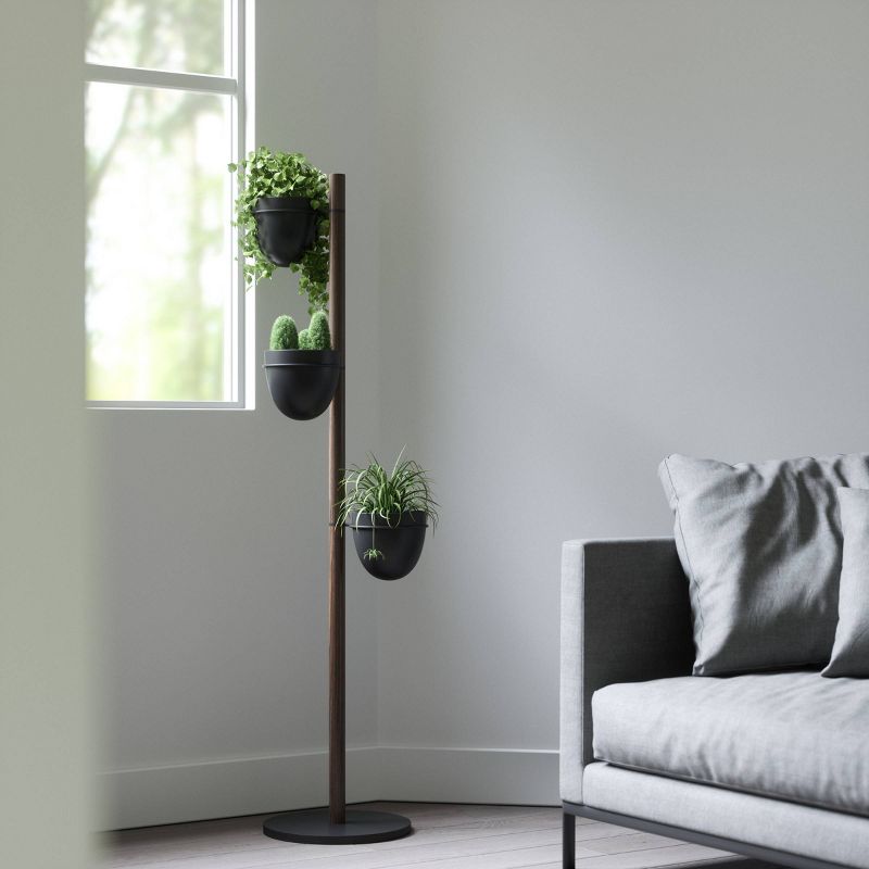 Floristand Freestanding Planter Black/Walnut - Umbra