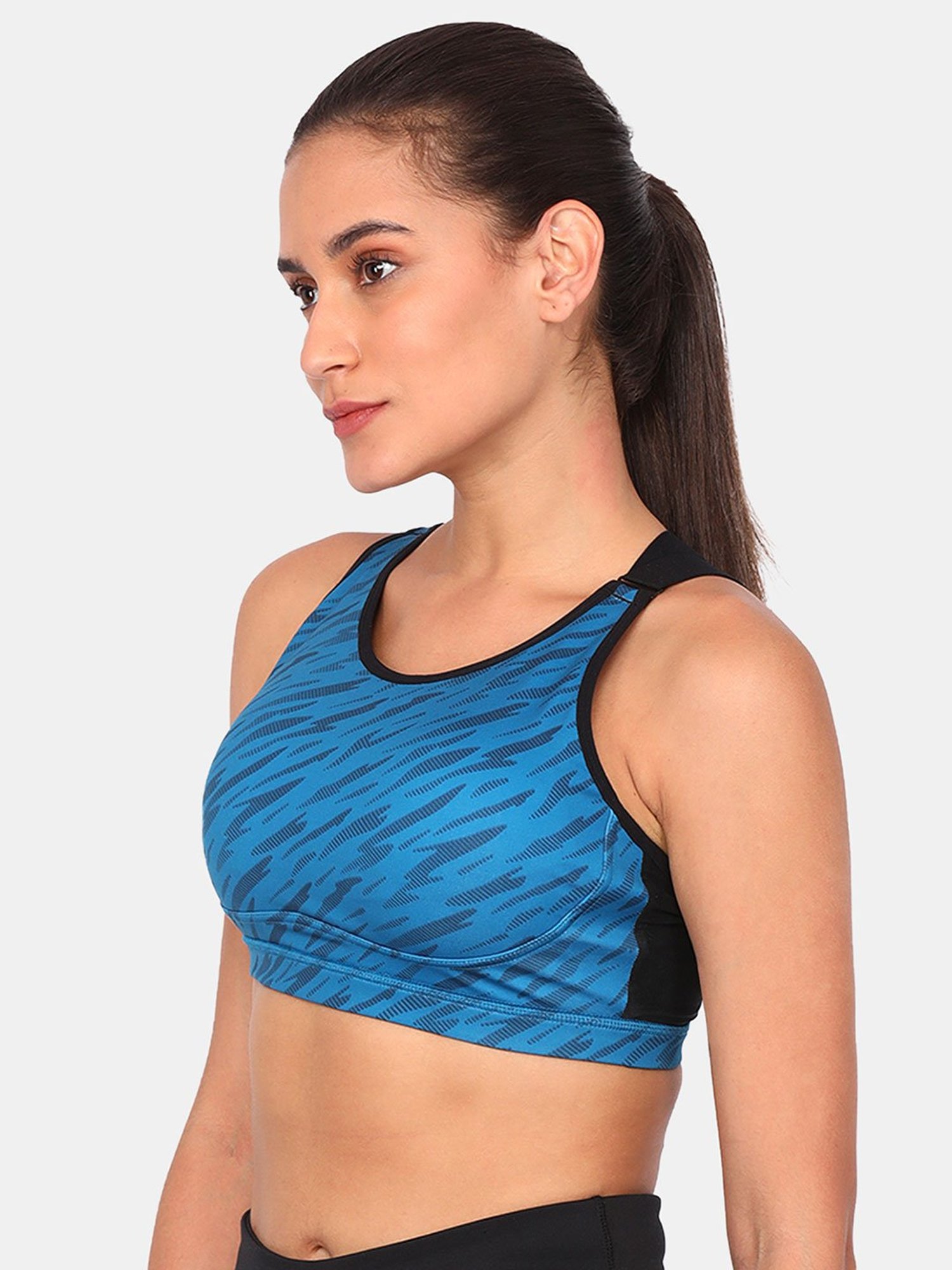 Zelocity by Zivame Blue Non Wired Non Padded Sports Bra