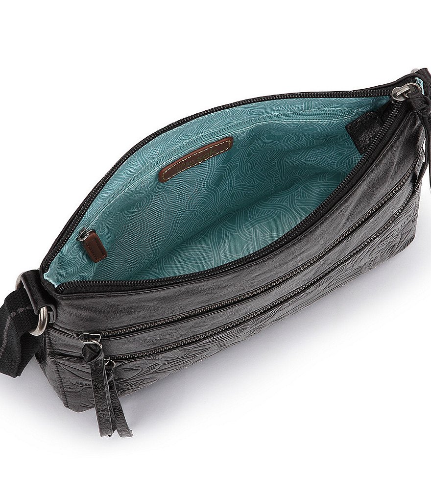 The Sak Reseda Double Zip Top Leather Crossbody Bag