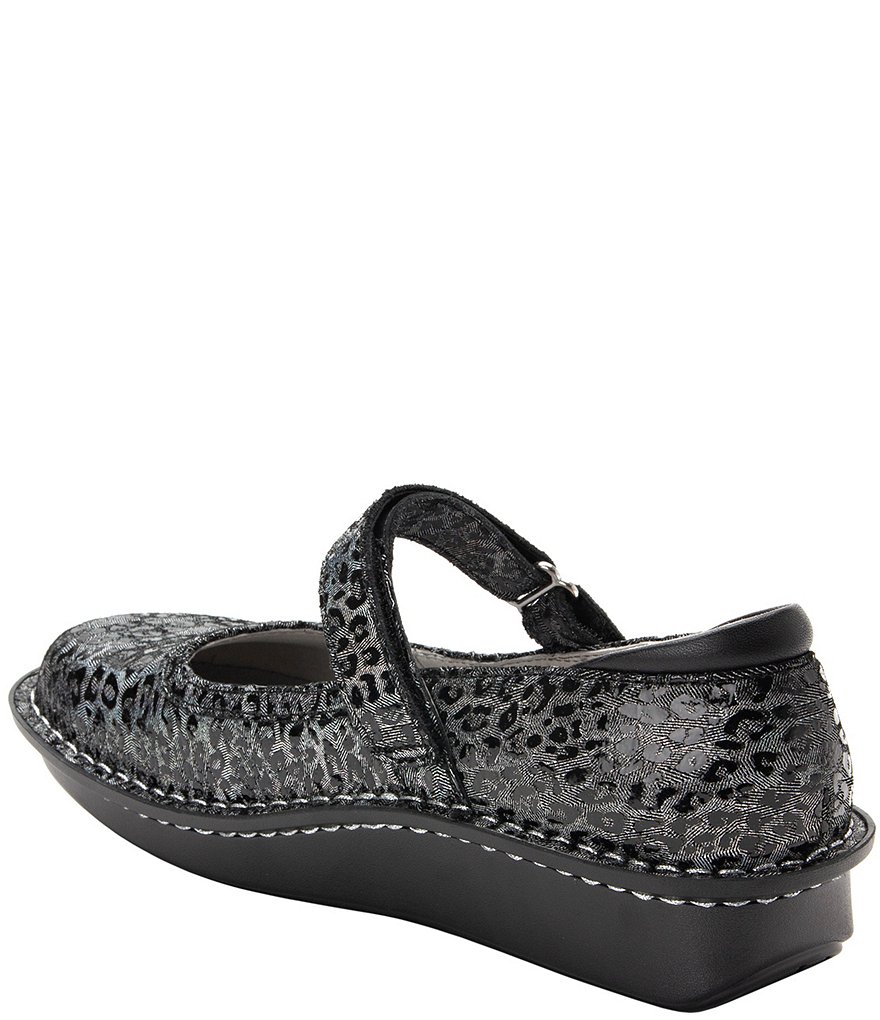 Alegria Belle Leopard Printed Leather Mary Janes