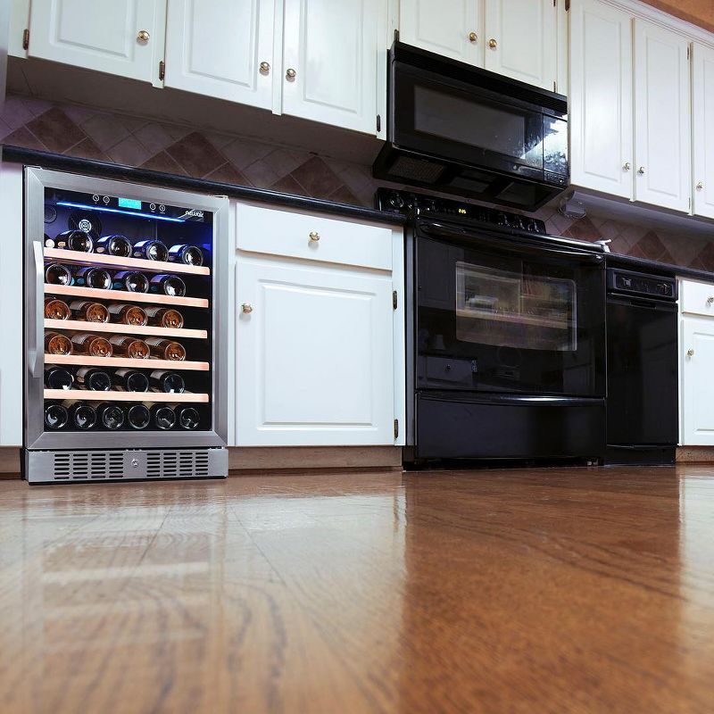 NewAir 52 Bottle Built-In Compressor Wine Cooler - Stainless Steel AWR-520SB