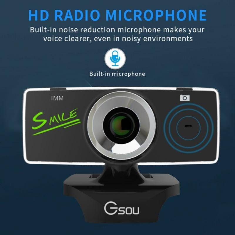 B18S HD Webcam Built-in Microphone Smart Web Camera USB Streaming Live Camera With Noise Cancellation