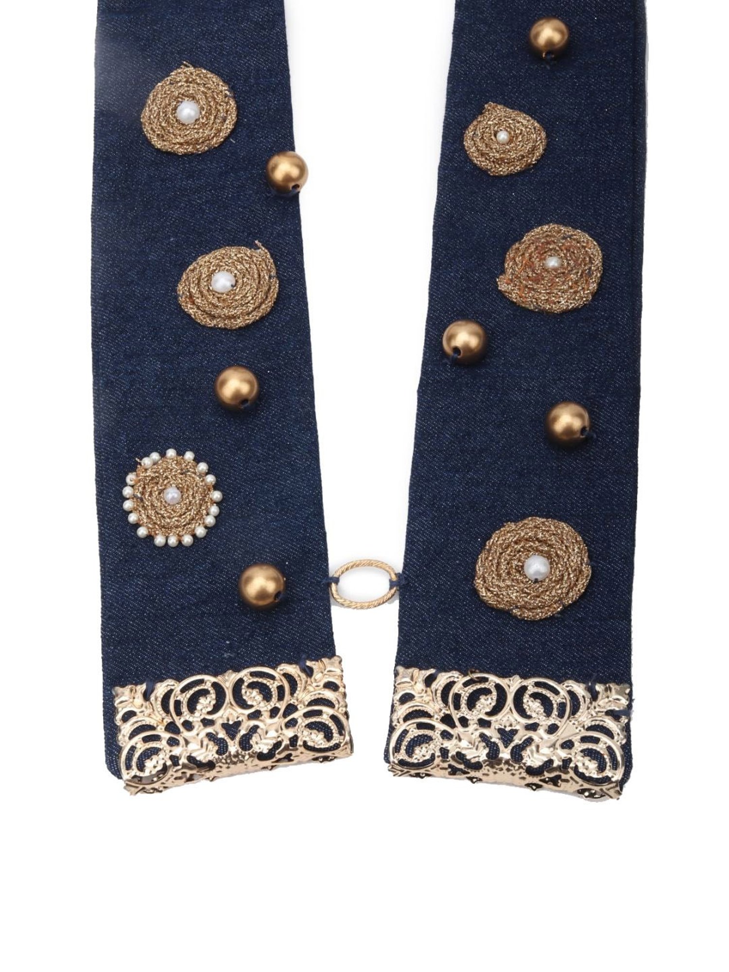 Odette Blue Fabric Embellished Collar