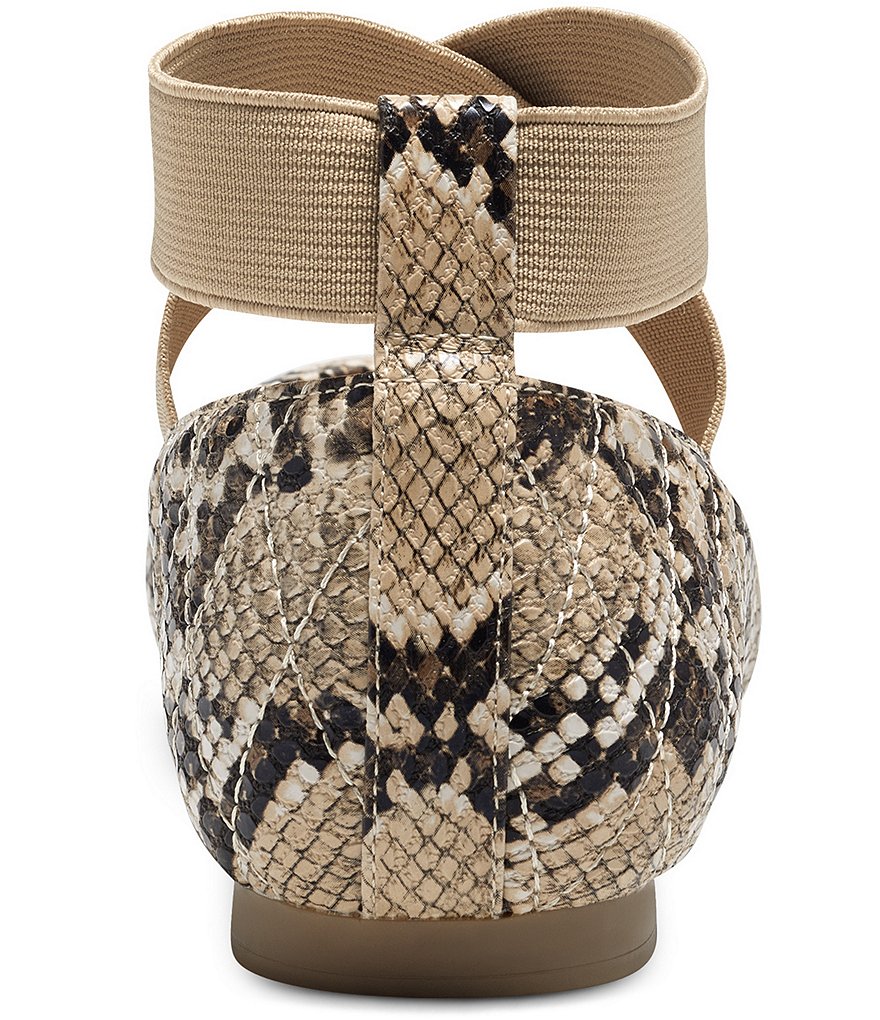 Jessica Simpson Mandalay7 Snake Square-Toe Criss Cross Ankle Strap Ballet Flats