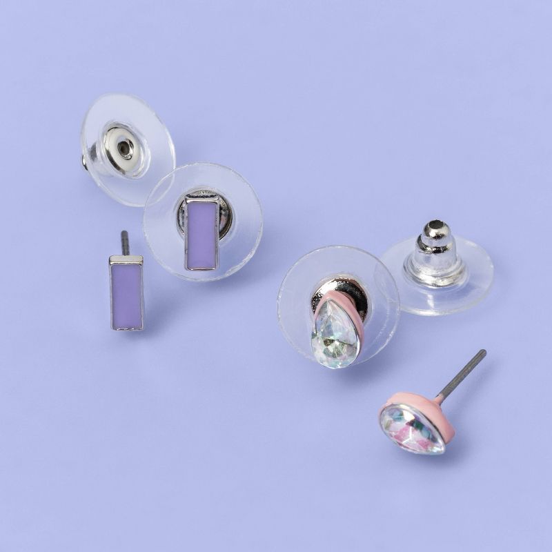 Girls' 9pk Stars and Triangle Earrings - More Than Magic™