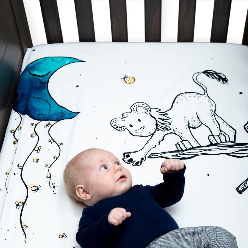 JumpOff Jo Fitted Crib Sheet - Cotton Crib Sheet for Standard Sized Crib Mattresses - Hypoallergenic and Breathable - 28 x 52 Inches - Lionhearted