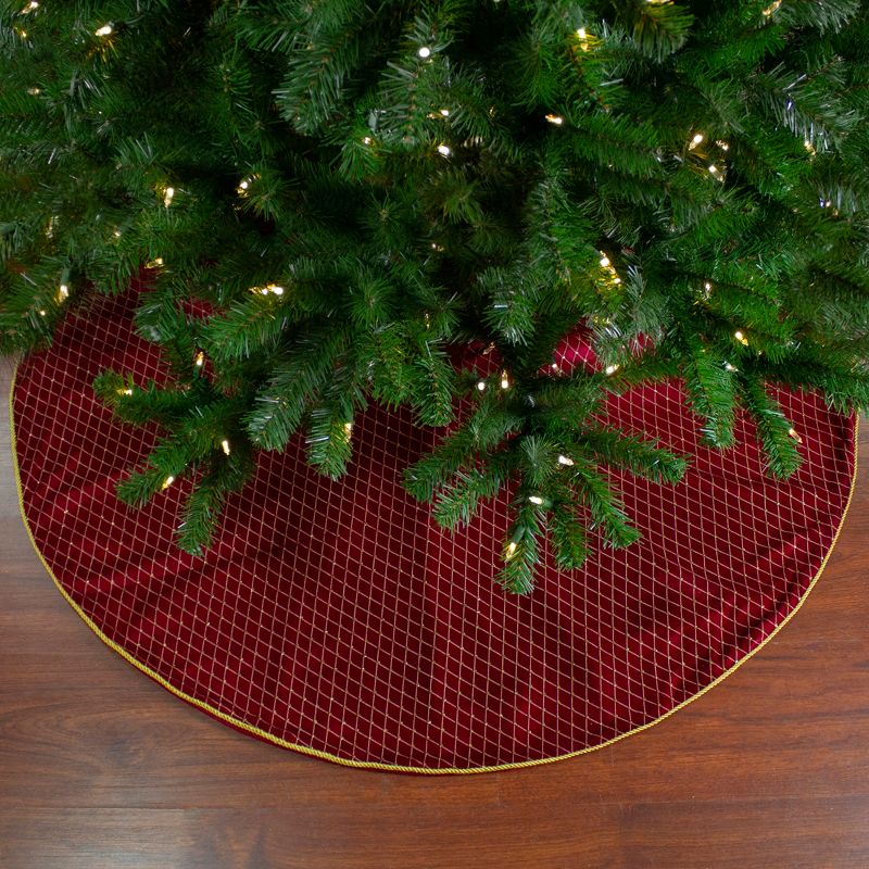 Northlight 48" Red and Gold Diamond Pattern Christmas Tree Skirt