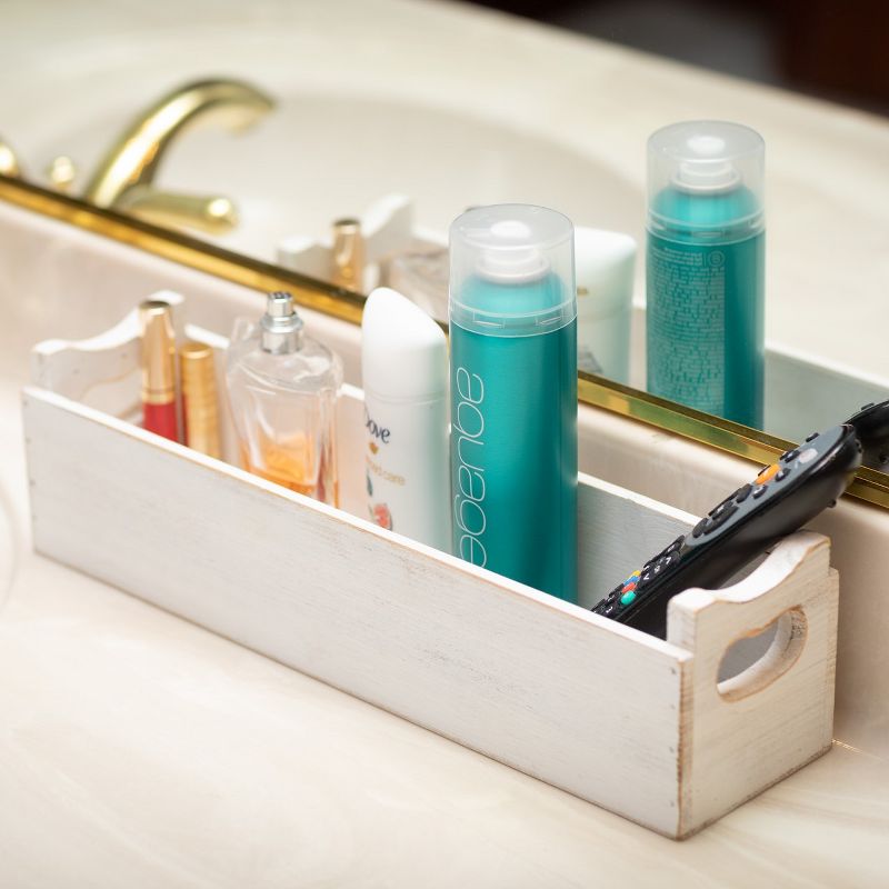 Sullivans Wooden Table Container 4"H Off-White