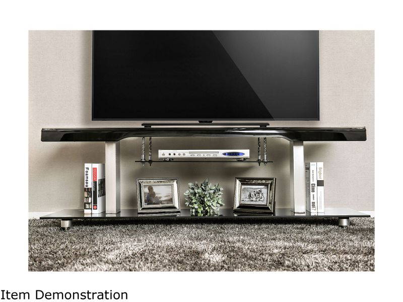Furniture of America Collatta Contemporary Metal TV Console in Black