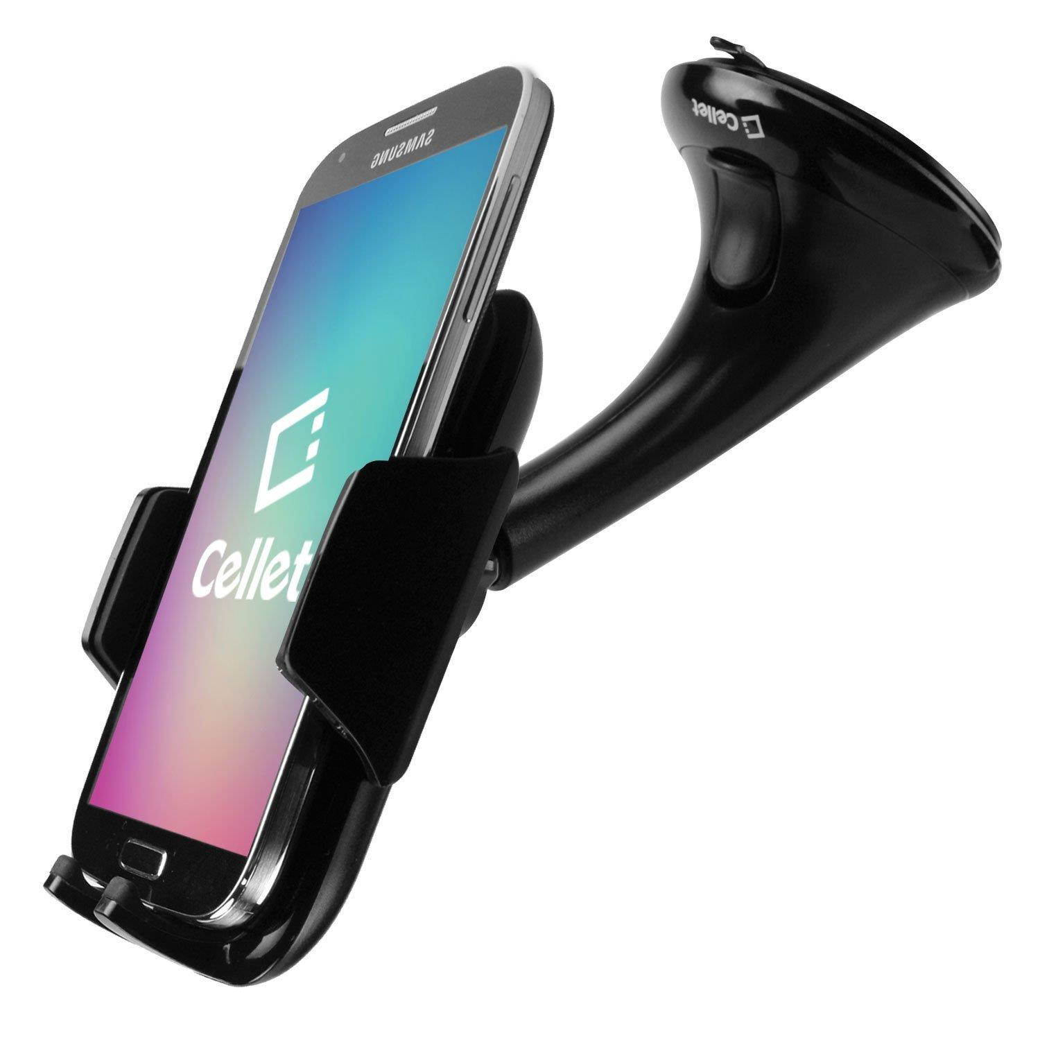 Cellet Black Universal Premium Windshield Dashboard Auto Car Phone Holder for Samsung J7 Star