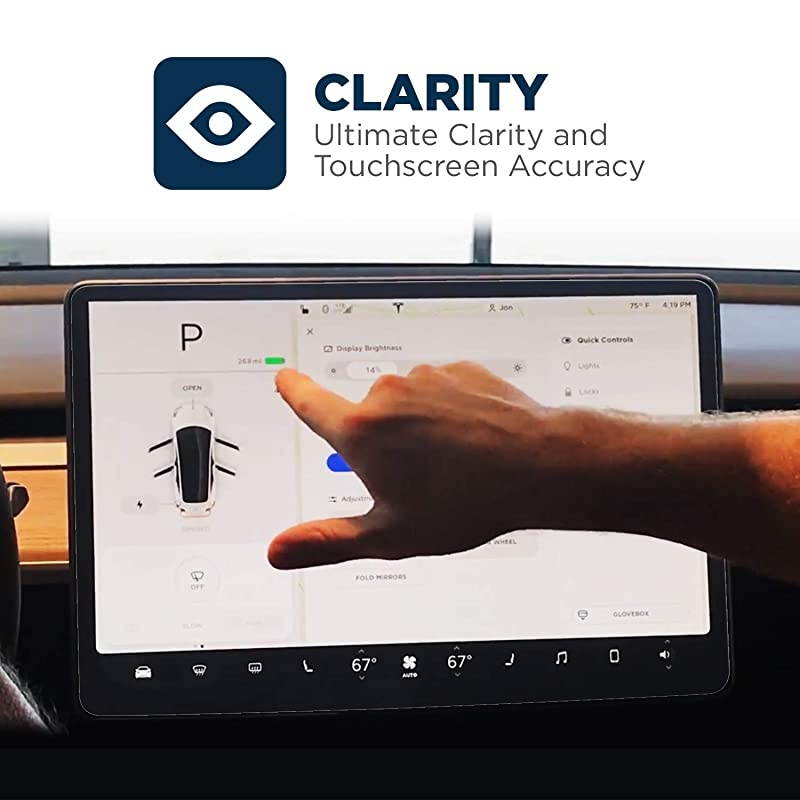 AntiGlare Ballistic Glass Screen Protector for Tesla Model 3 Model Y Control Center 15quot 1Pack