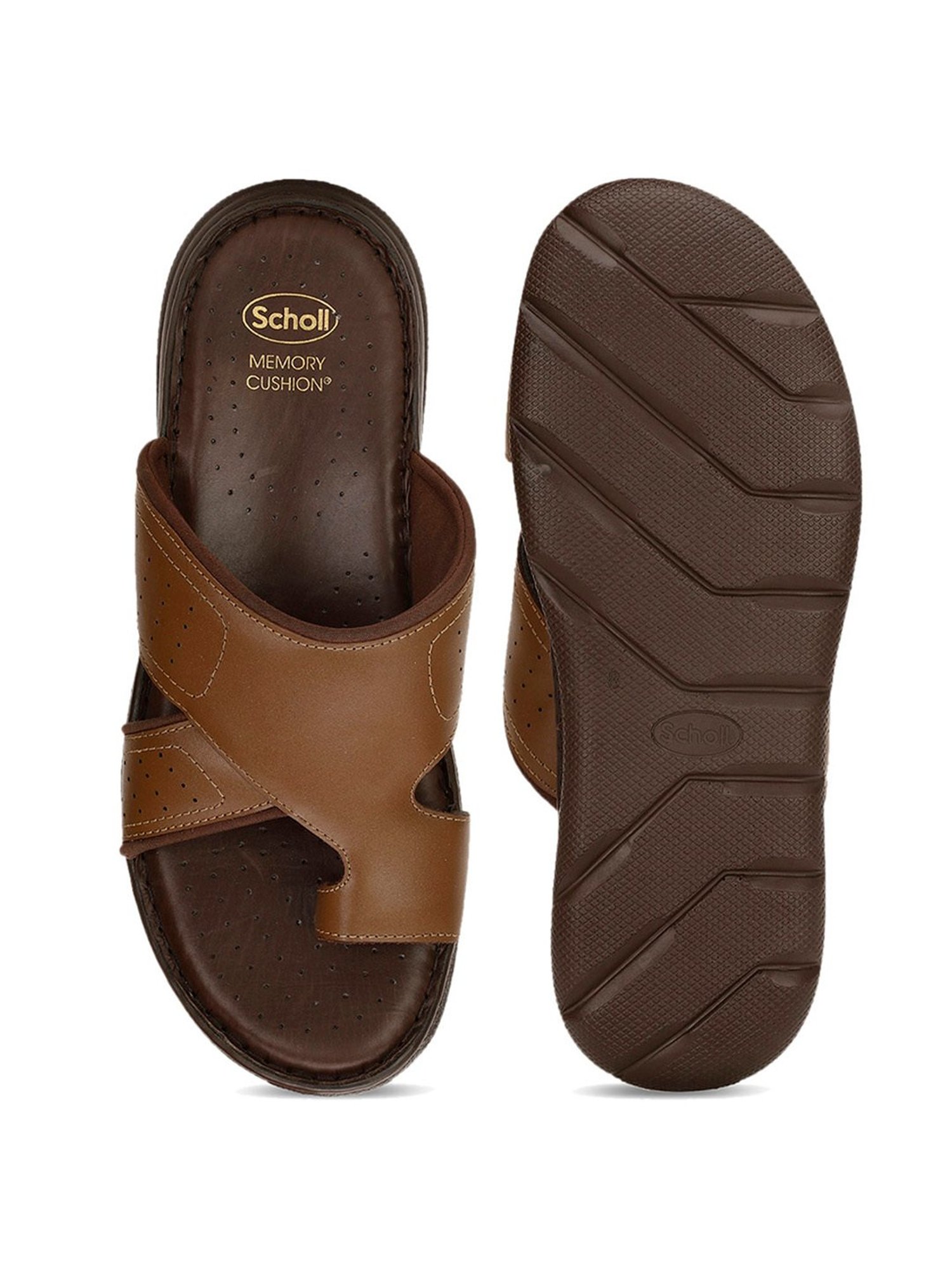 Scholl by Bata Men's Tan Toe Ring Sandals