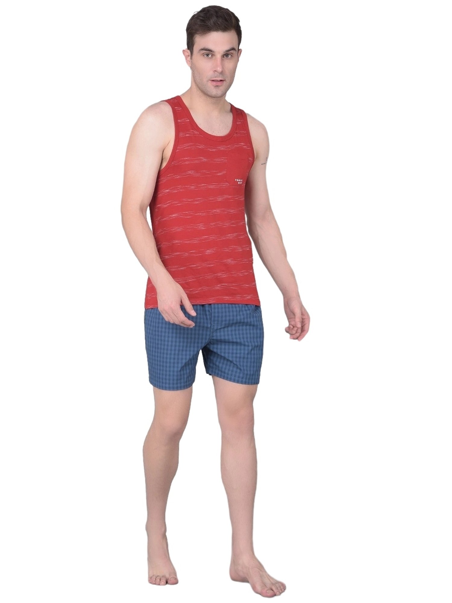 Force NXT Multicolored Cotton Regular Fit Checks Boxers - Pack Of 3