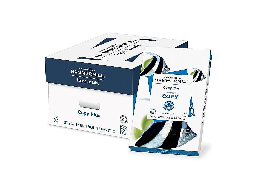 Hammermill Copy Plus 8.5" x 14" Copy Paper 20 lbs 92 Brightness 500/Ream 122564