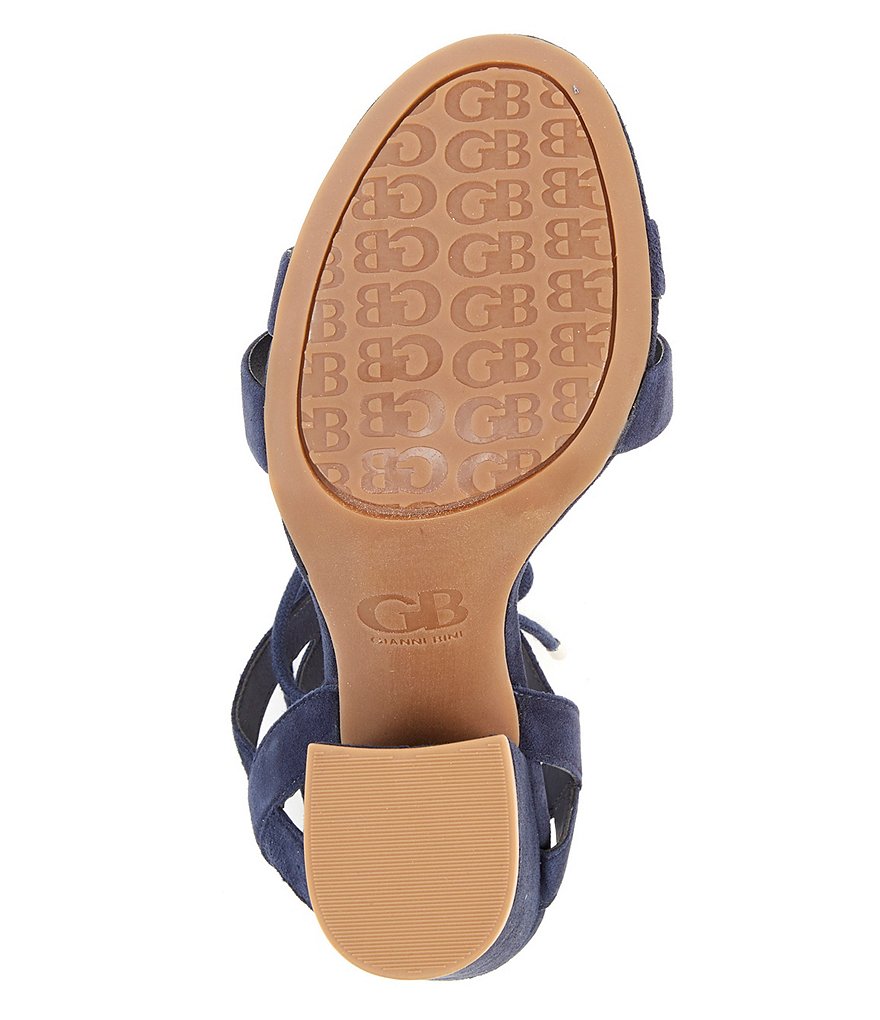 GB After-Hours Suede Strappy Block Heel Sandals