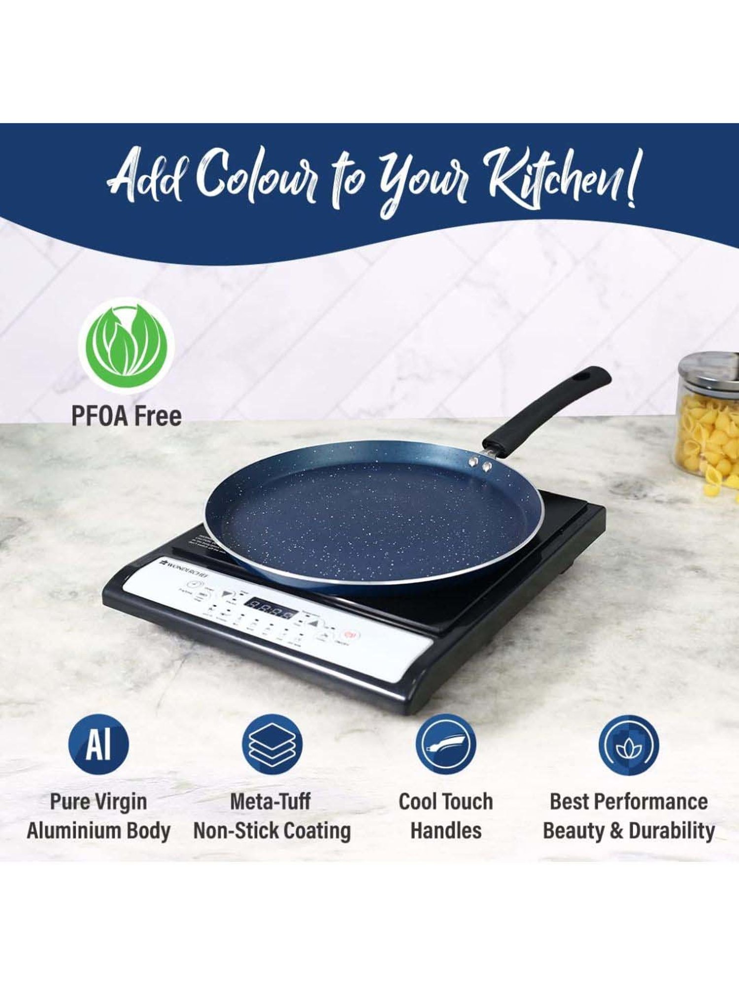 Sumeet Gold Series Pre Seasoned Cast Iron Concave Tawa for Roti 27cm 1.8kg, Gas & Induction-Friendly