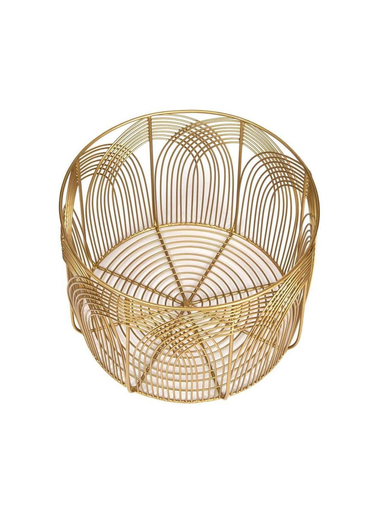 Home4U 'LAYINA' Golden Mild Steel 25 cm Basket - Set of 1