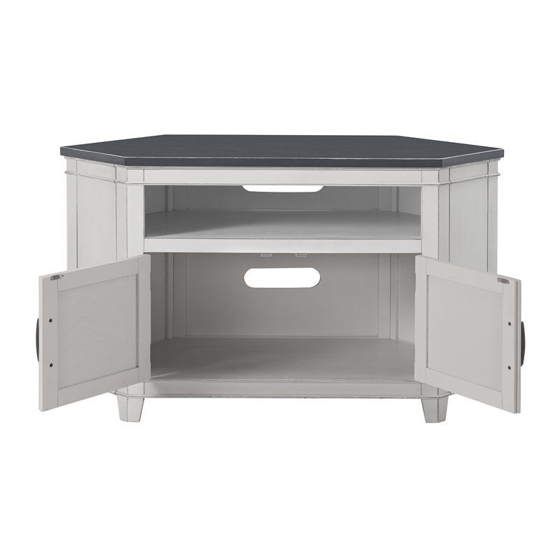 Rosemark 3 Door Media Credenza TV Stand for TVs up to 66" Gray - Treasure Trove Accents