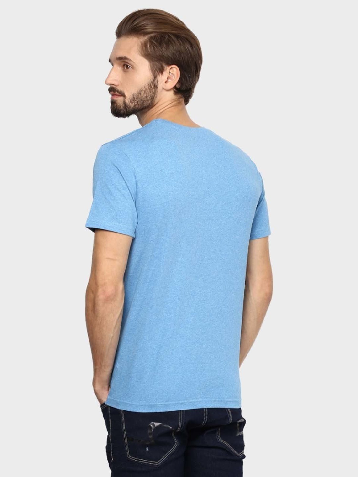 BOSSINI Blue Cotton Regular Fit T-Shirt