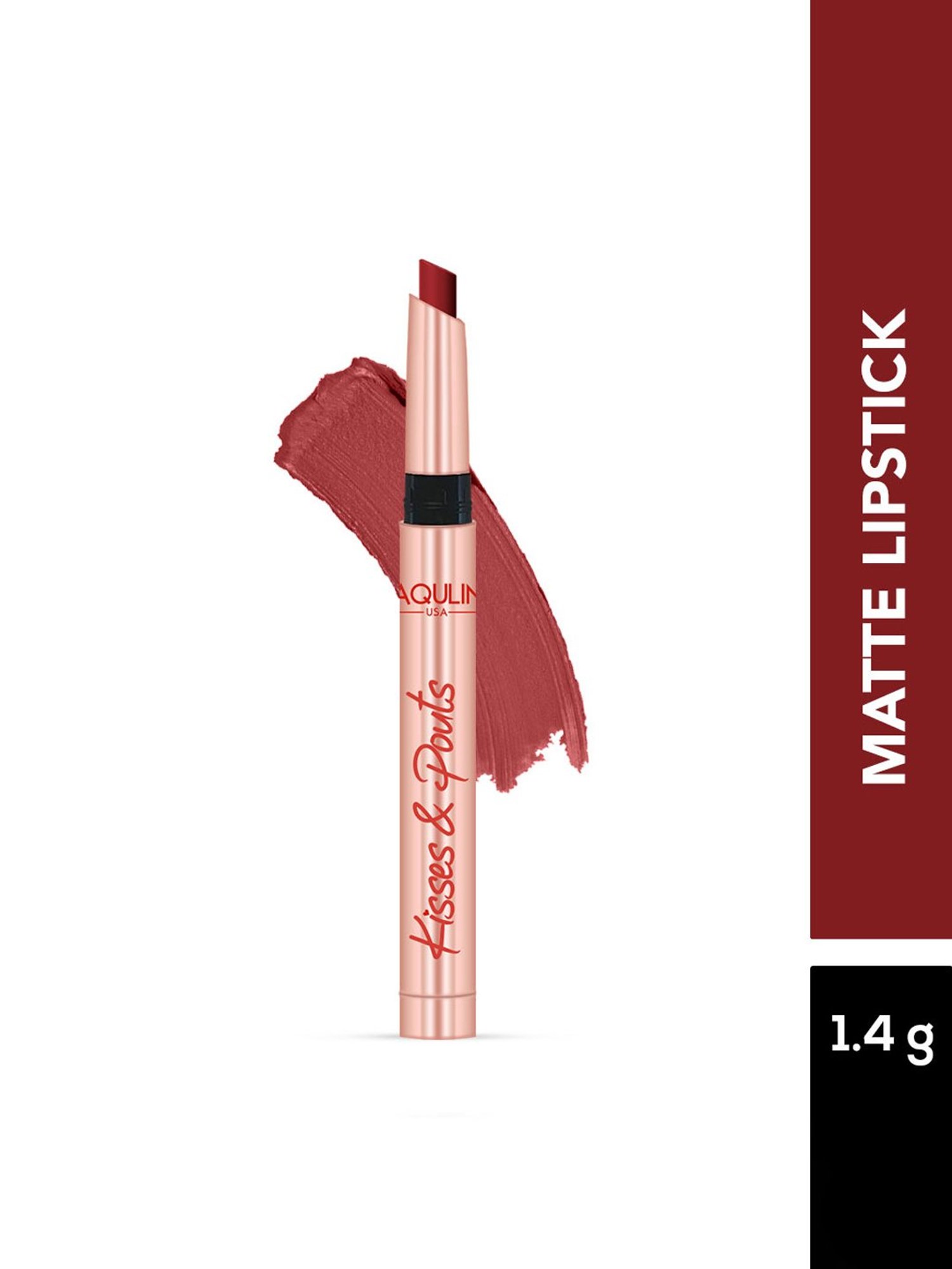 Jaquline USA Kisses & Pouts Transfer Proof Matte Lipstick Teaser Kiss - 1.4 gm