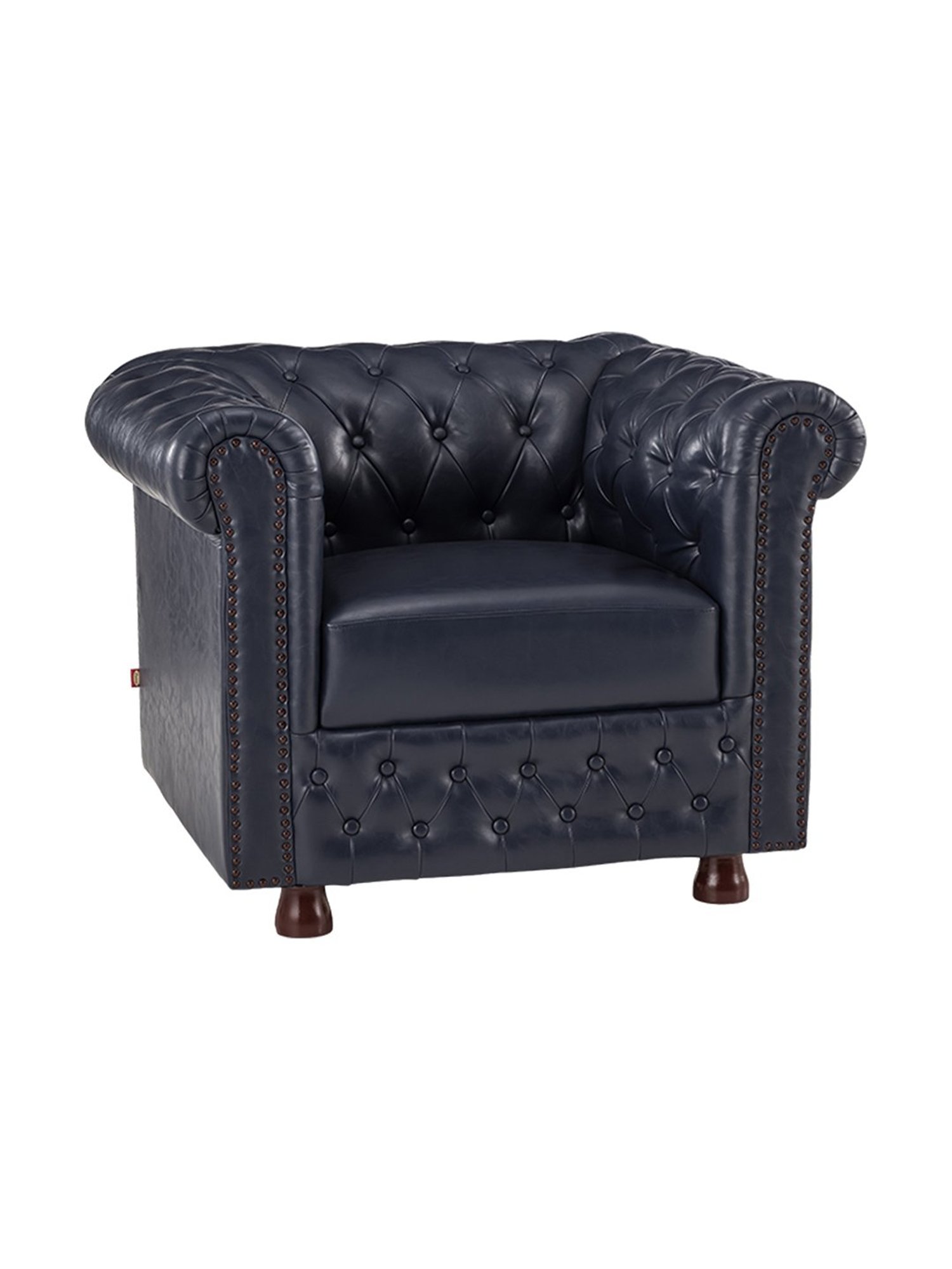 Durian Berry Black Premium Leatherette 2 Seater Sofa