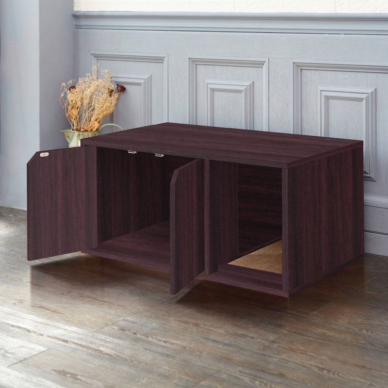 K&H Pet Products 3994 Thermo Outdoor Water Resistant Safe Escape Heated Kitty House with 2 Door Flaps For Feral and Outdoor Cats, Barn Red, Black