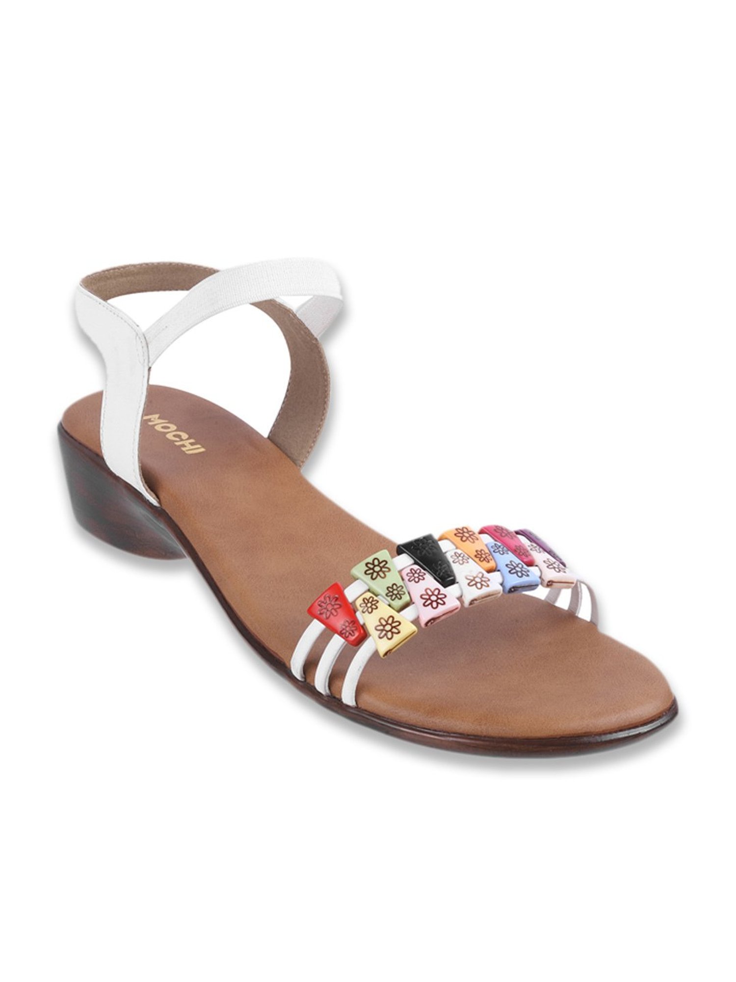 Mochi Women's White Ankle Strap Wedges