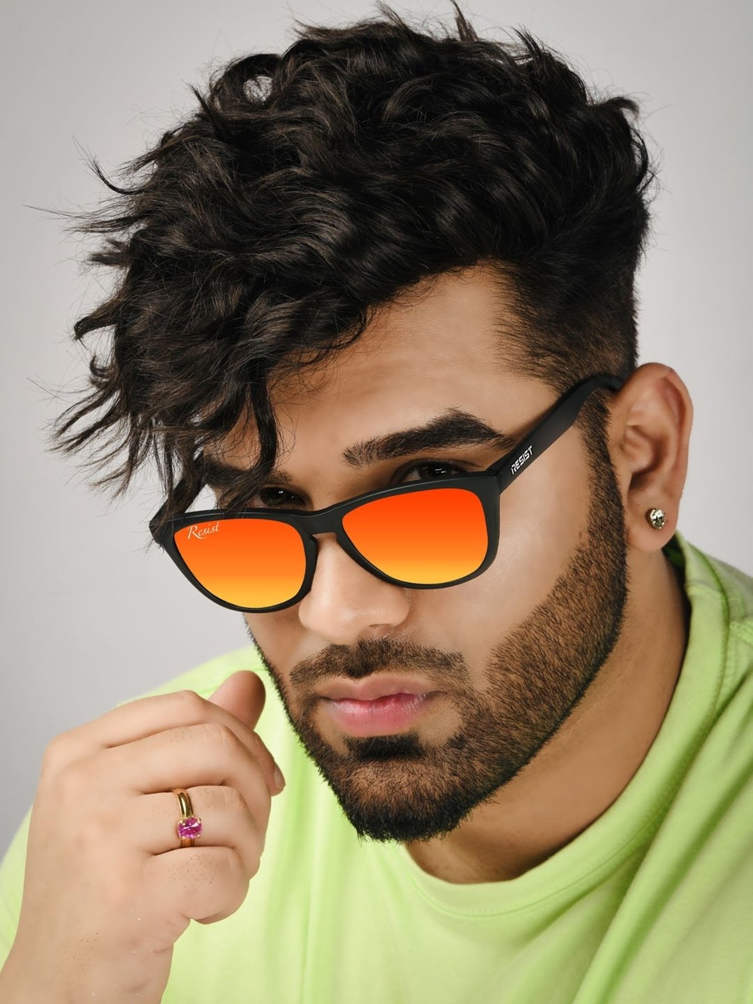 Resist Eyewear Orange Wayfarer UV Protection Unisex Sunglasses