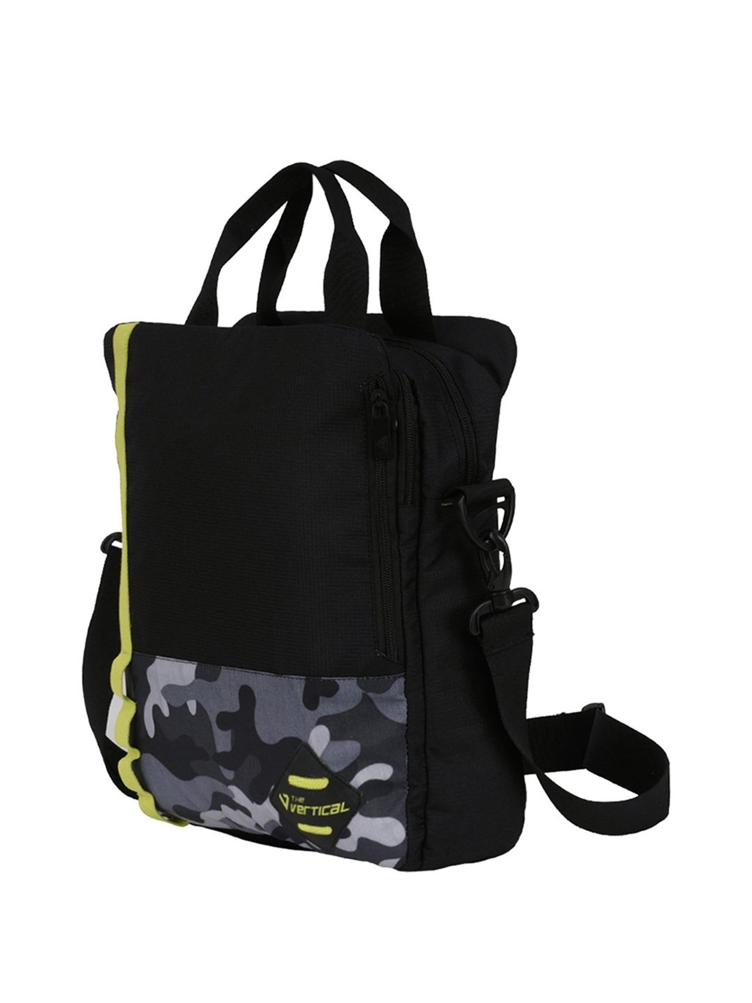 The Vertical Army Black Printed Medium Cross Body Bag