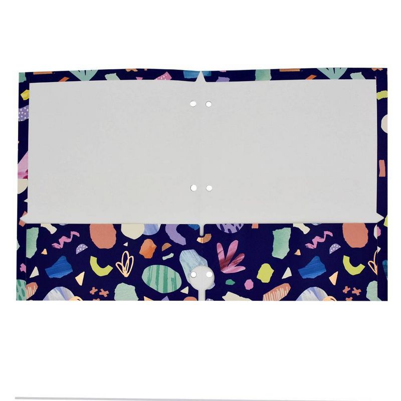 Terrazzo 2 Pocket Paper Folder Dark Blue - Greenroom