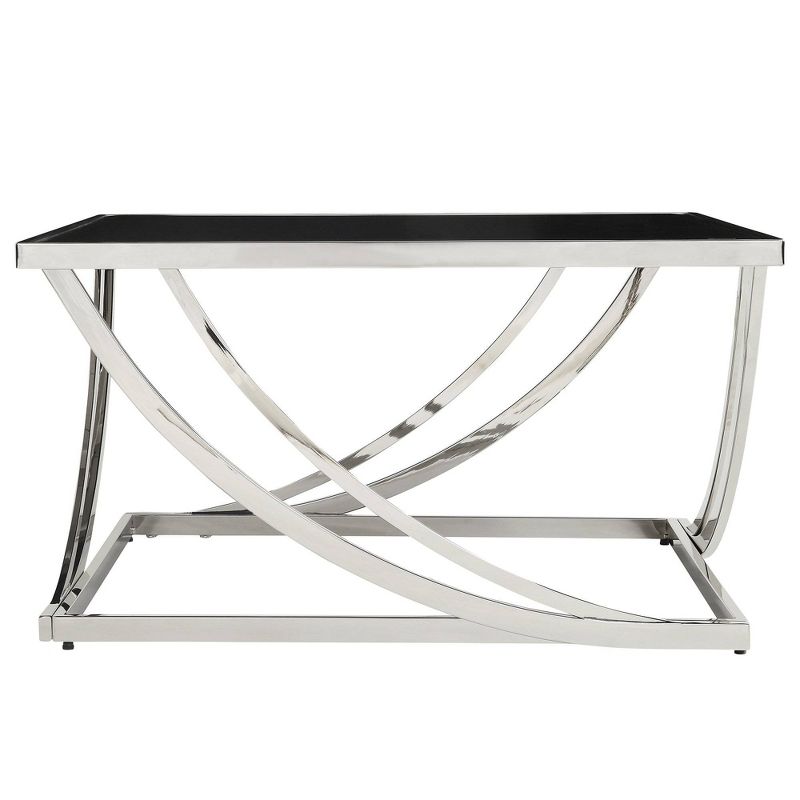 Tyron Steel Arch Curved Sculptural Coffee Table Black - Inspire Q
