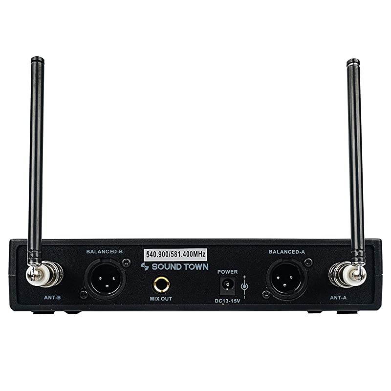 Professional DualChannel UHF Headset Wireless Microphone System with LED Display 2 Headset mics 2 Bodypack Transmitters SWM10U2BB