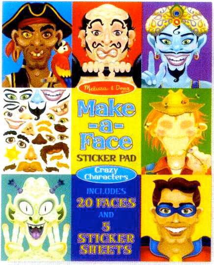 Melissa and Doug 4237 Make-a-Face Crazy Characters Sticker Pad