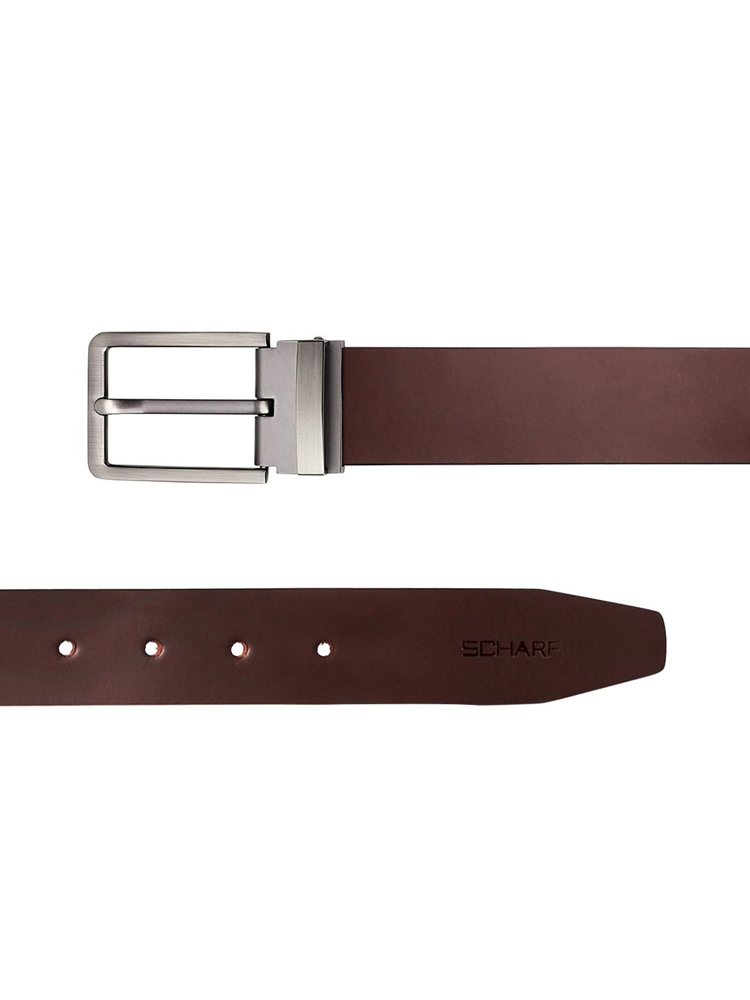 SCHARF Brown Leather Waist Belt with Wallet for Men