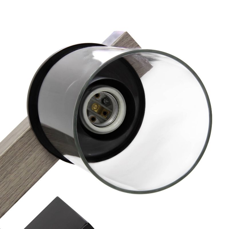 Industrial Rustic Lantern Restored Wood Look Bath Vanity Pendant Gray - Elegant Designs