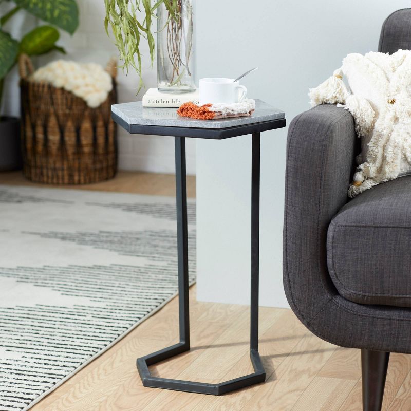Metal Contemporary Accent Table Black - Olivia & May