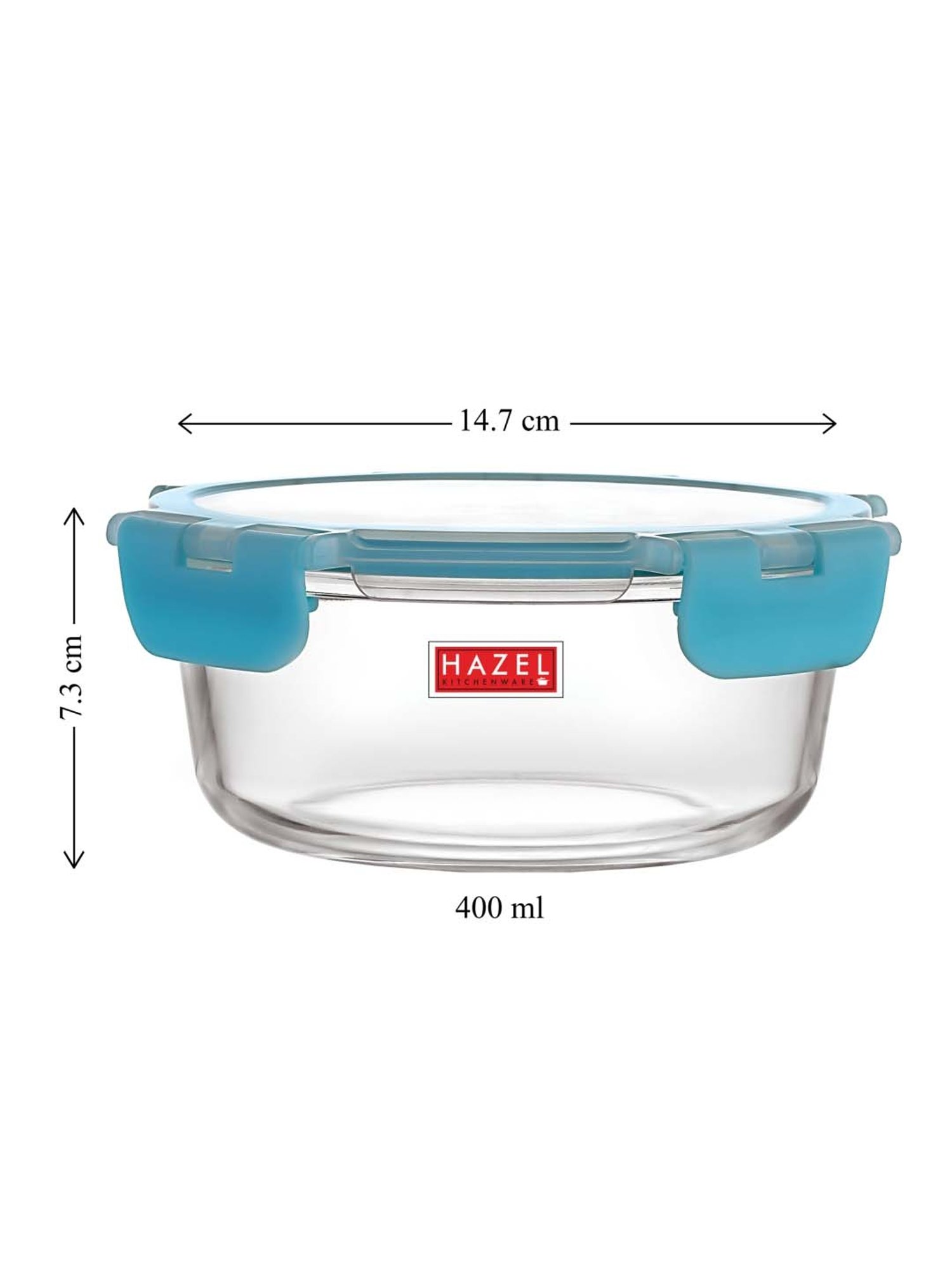 HAZEL Transparent Glass Round Airtight Container - Set of 2