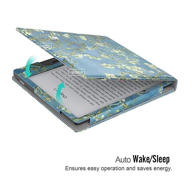 Case Fits AllNew Kindle Oasis 9th and 10th Generation ONLY 2017 and 2019 Release Multi Angle Viewing Vertical Flip Cover with Auto WakeSleep Almond Blossom