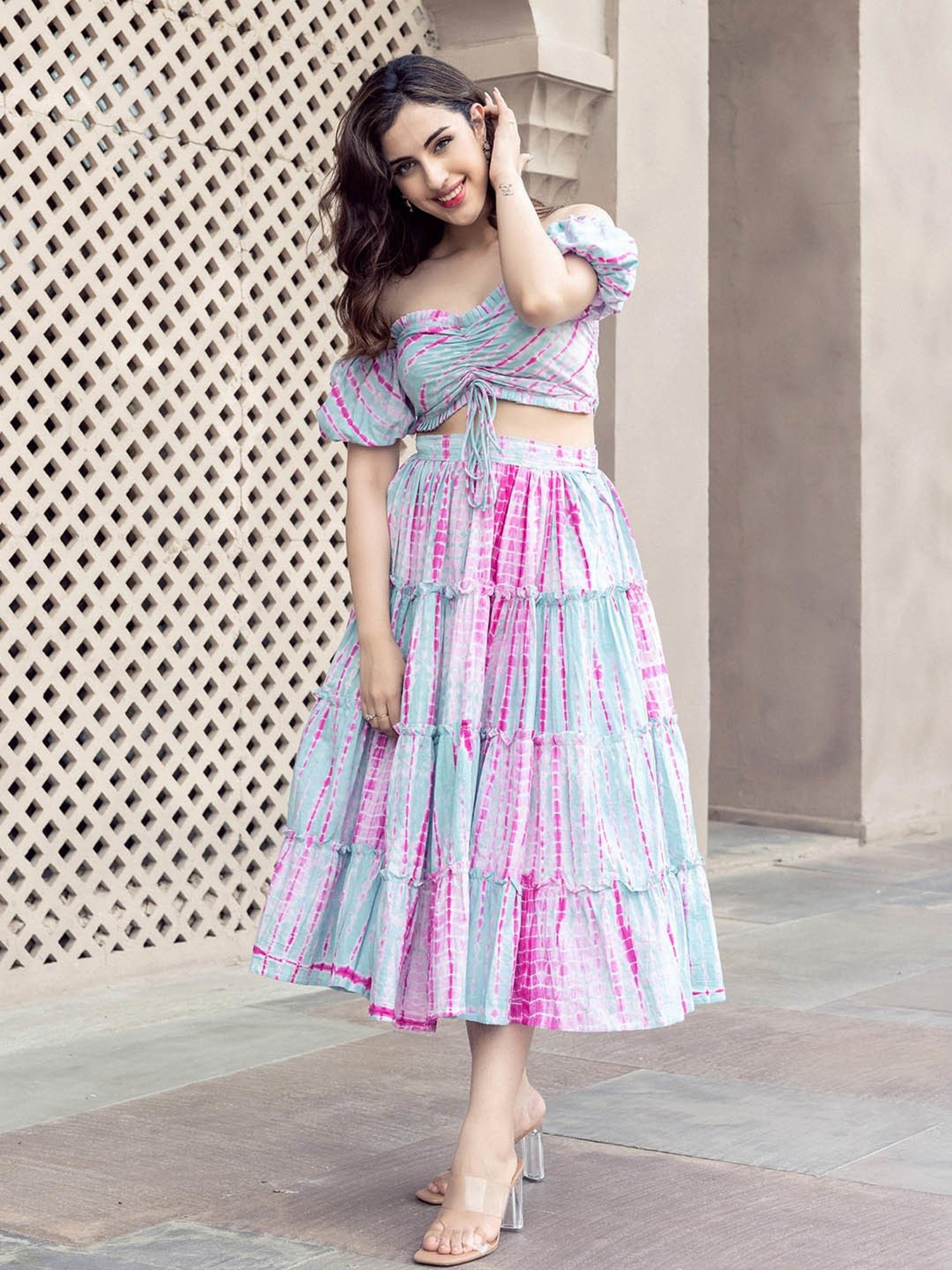 AACHHO Blue Fagheera Shibori Cotton Co-ord Set