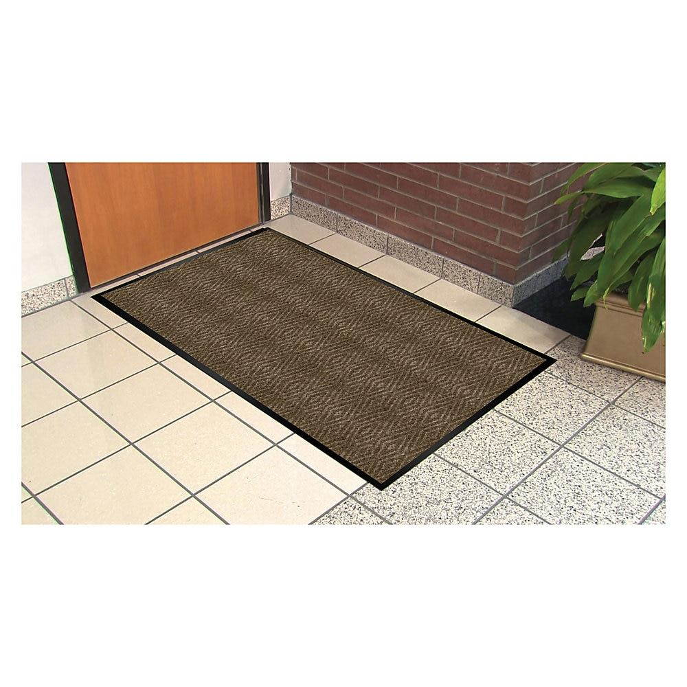 Genuine Joe Dual Rib Indoor Mat f/Hard Surface 3'x5' Chocolate 02400