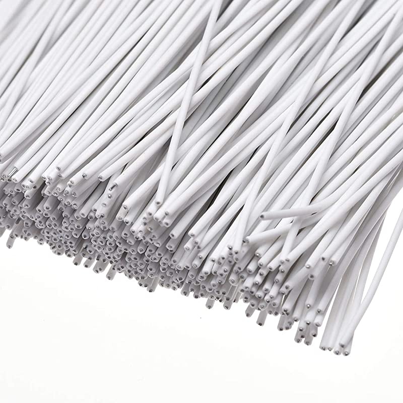 Metallic Twist Ties 100mmx1mm Plastic White Cable Cord Ties 500pcs