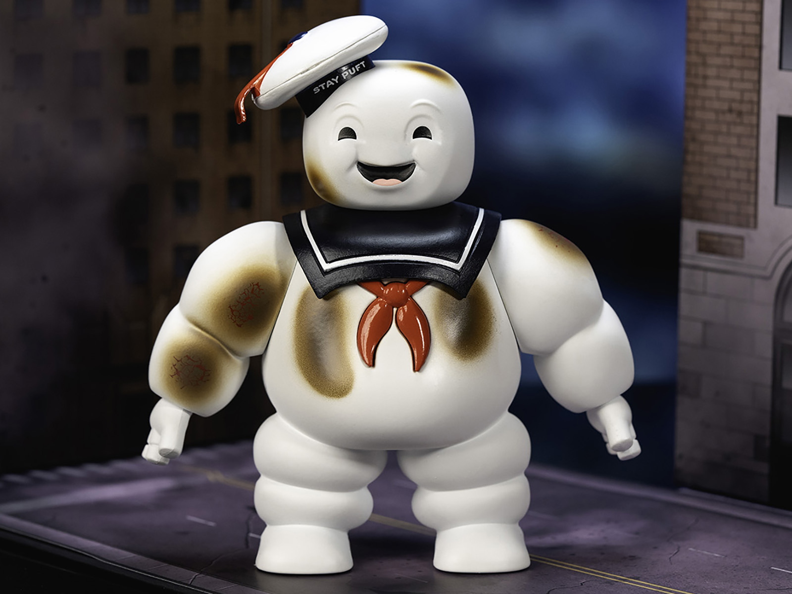 "Ghostbusters" 6" Stay Puft Marshmallow Man Figure with Nano Ecto-1 Car Diorama Set "Ghostbusters" (1984) Movie "Next Level" Series Model by Jada