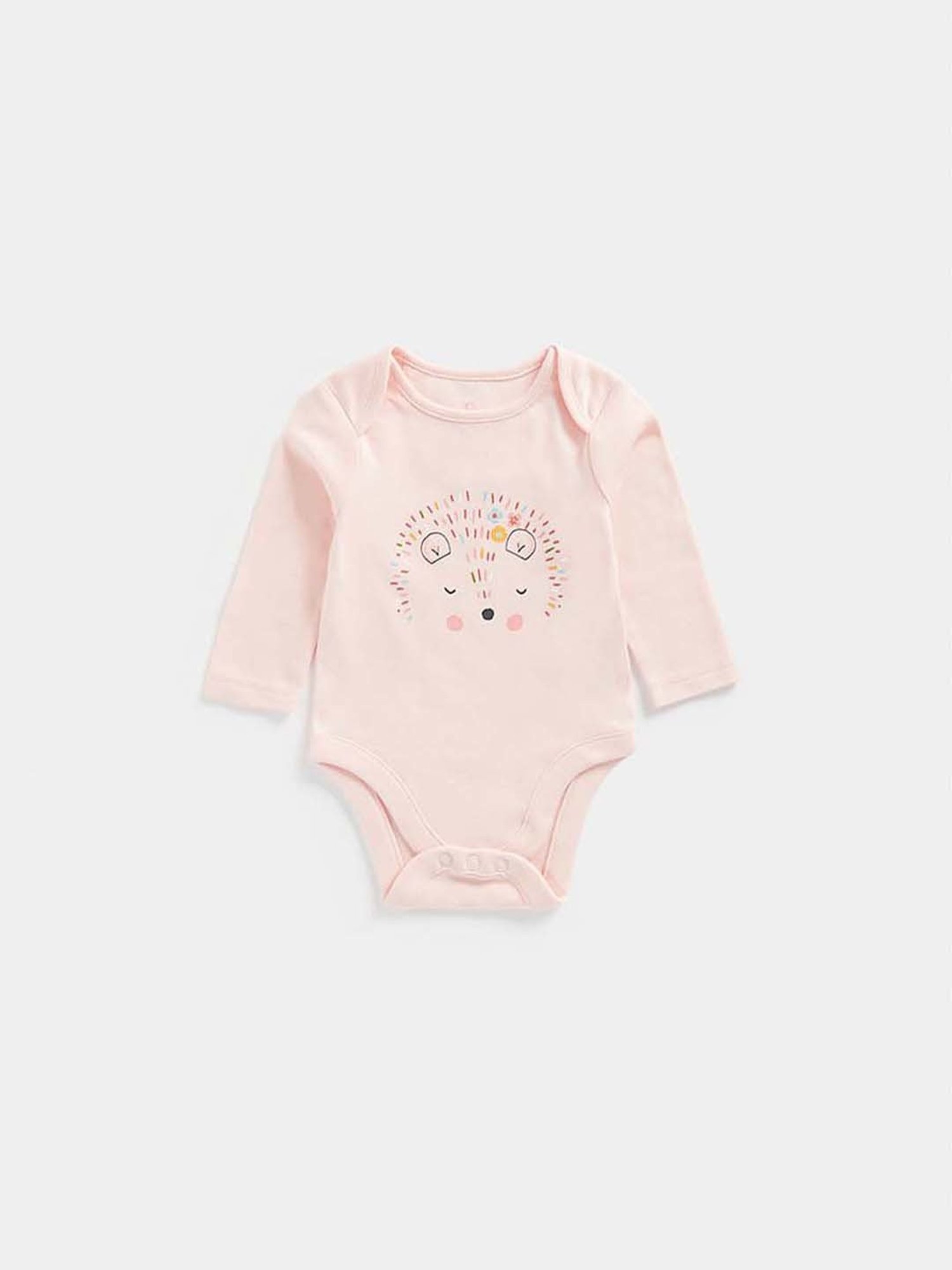 Mothercare Kids Pink Cotton Printed Full Sleeves Bodysuit
