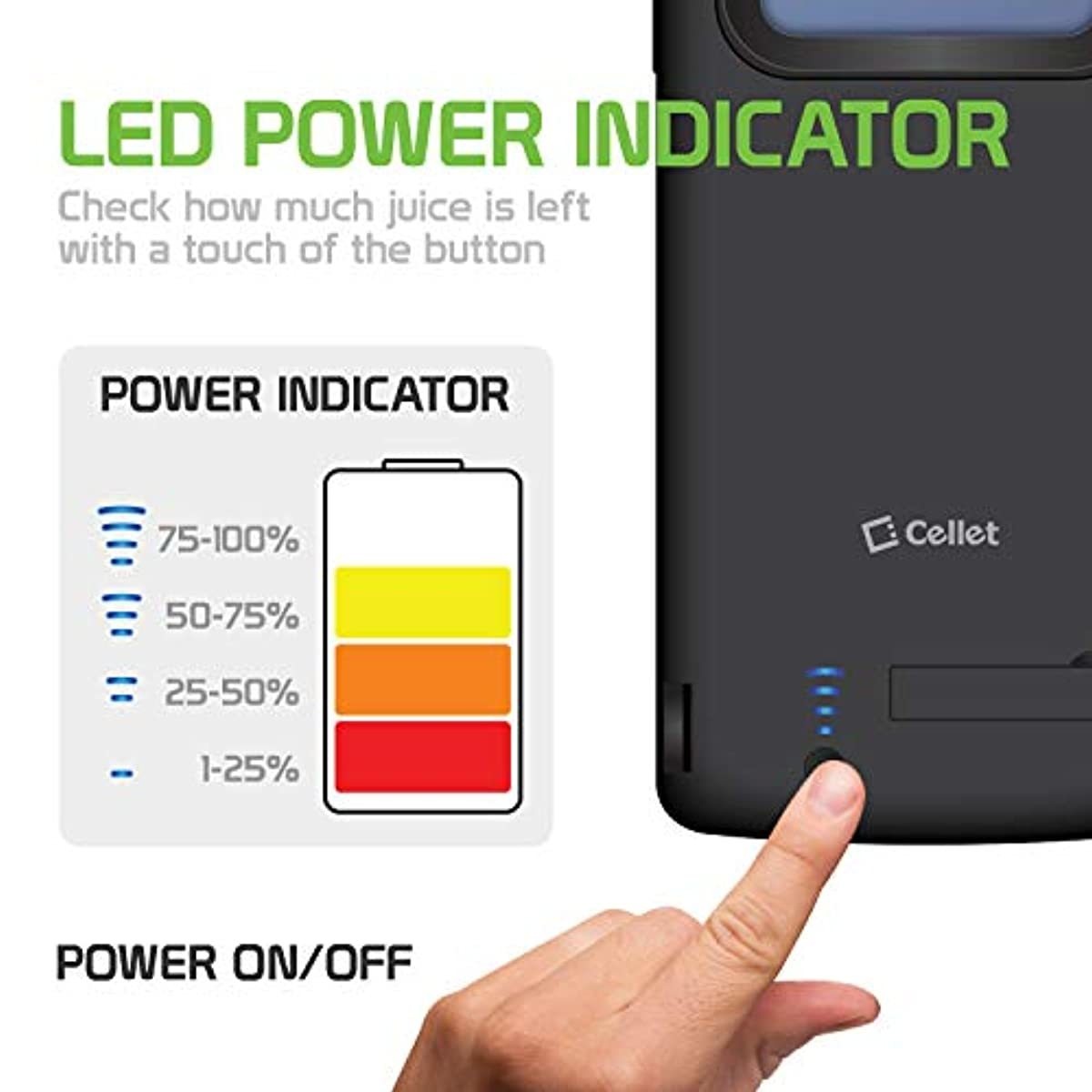 Cellet Battery Case, 5000 mAh Capacity, Rechargeable Battery Case with Kick Stand Compatible for Samsung Galaxy Note 9 - Black